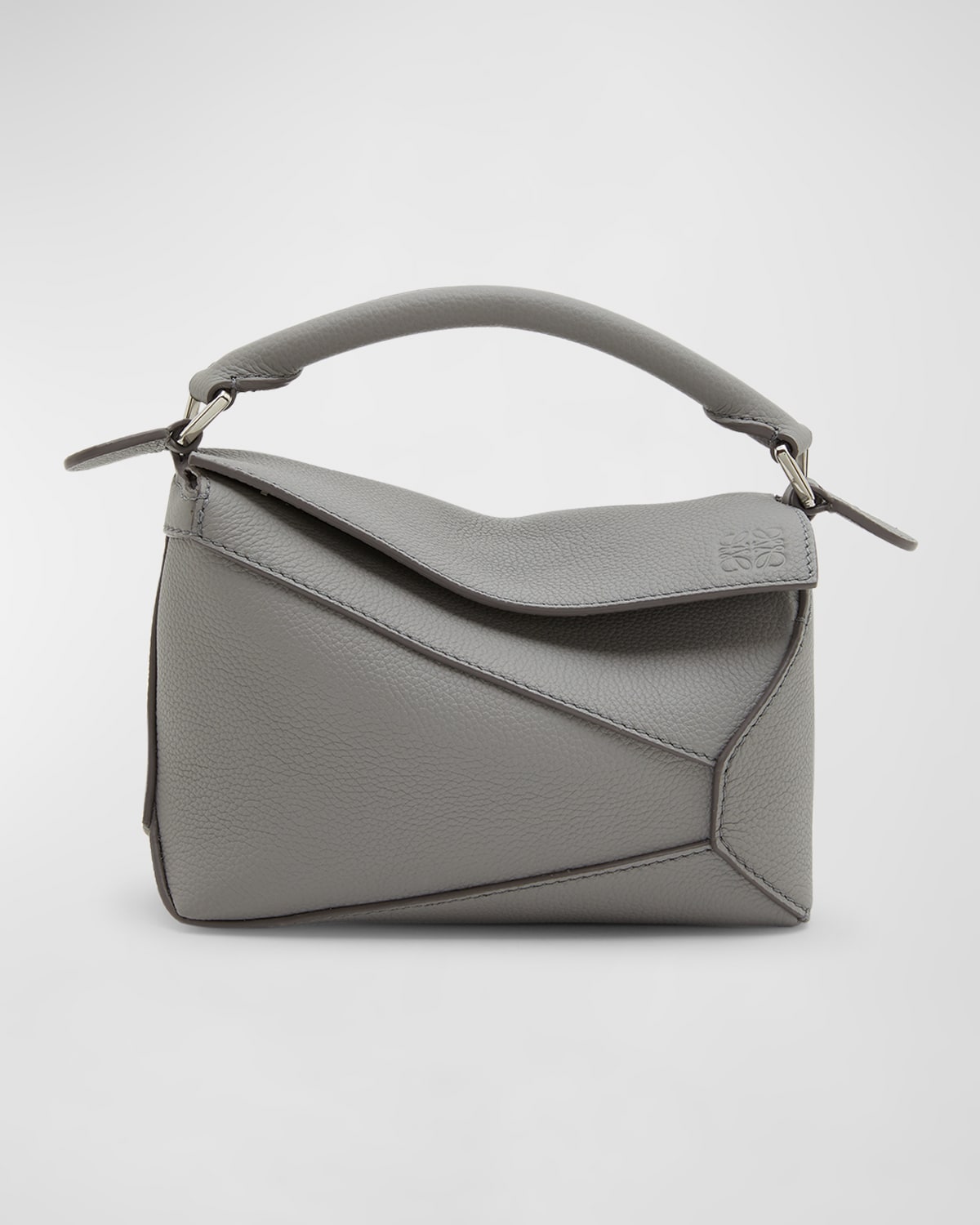 Puzzle Edge Mini Top-Handle Bag in Grained Leather