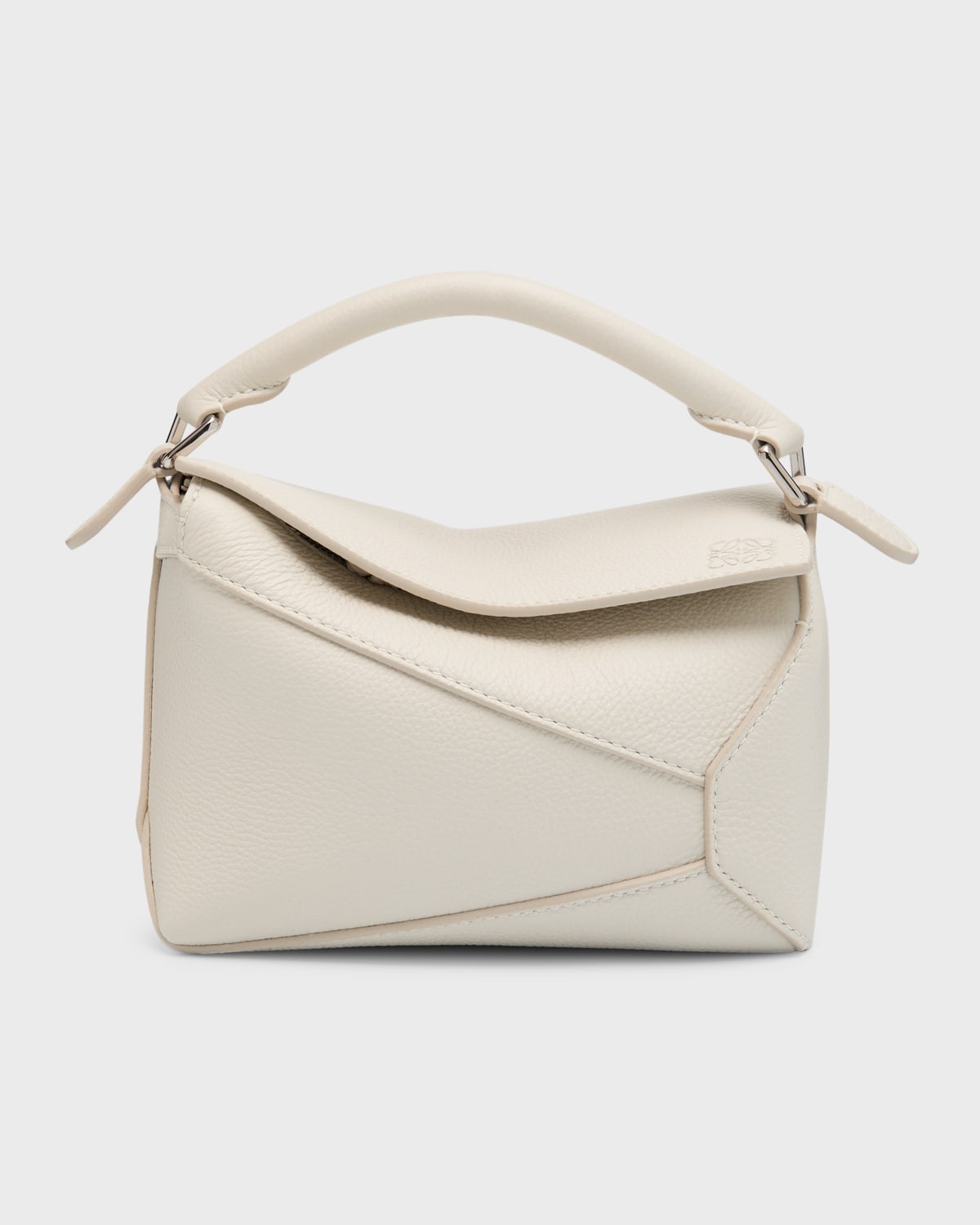 Puzzle Edge Mini Top-Handle Bag in Grained Leather
