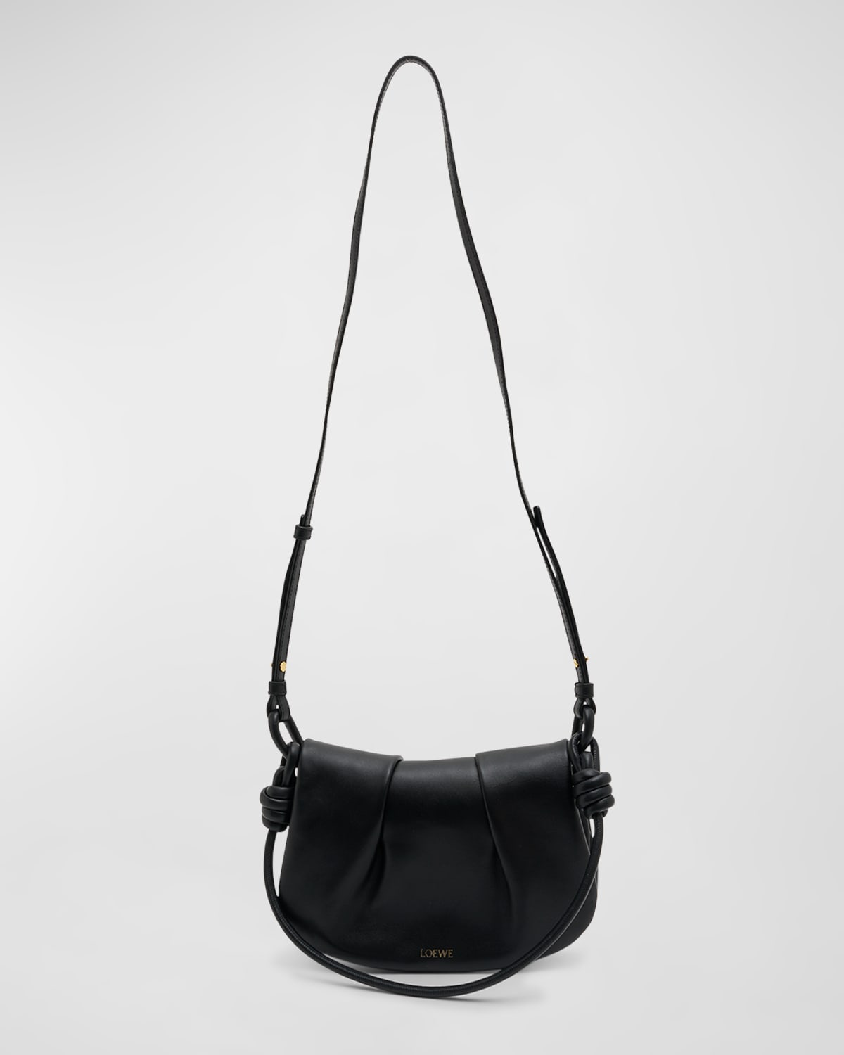 Loewe Paseo Convertible Leather Shoulder Bag In Black