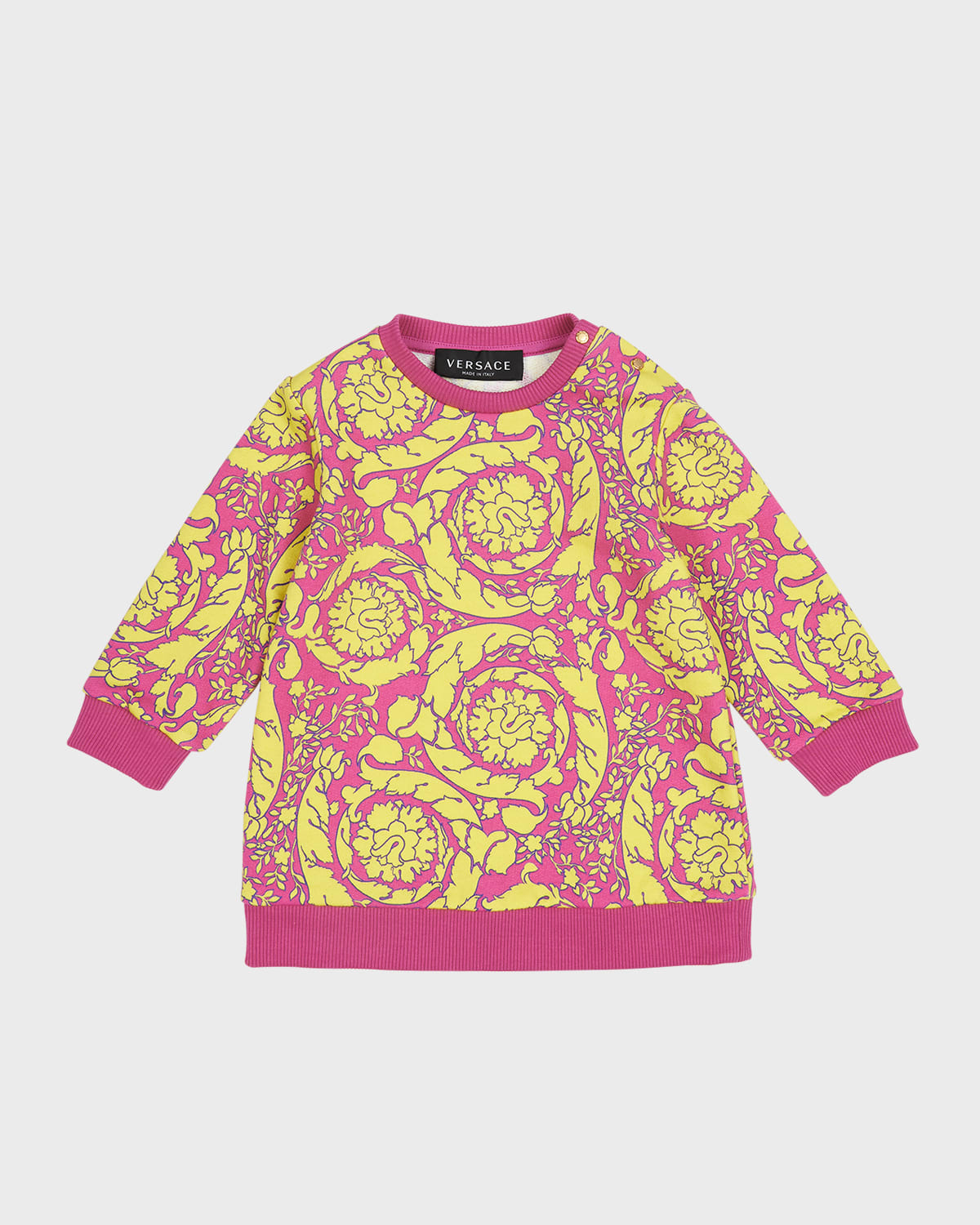 Girl's Barocco-Print Sweater Dress, Size 12M-3