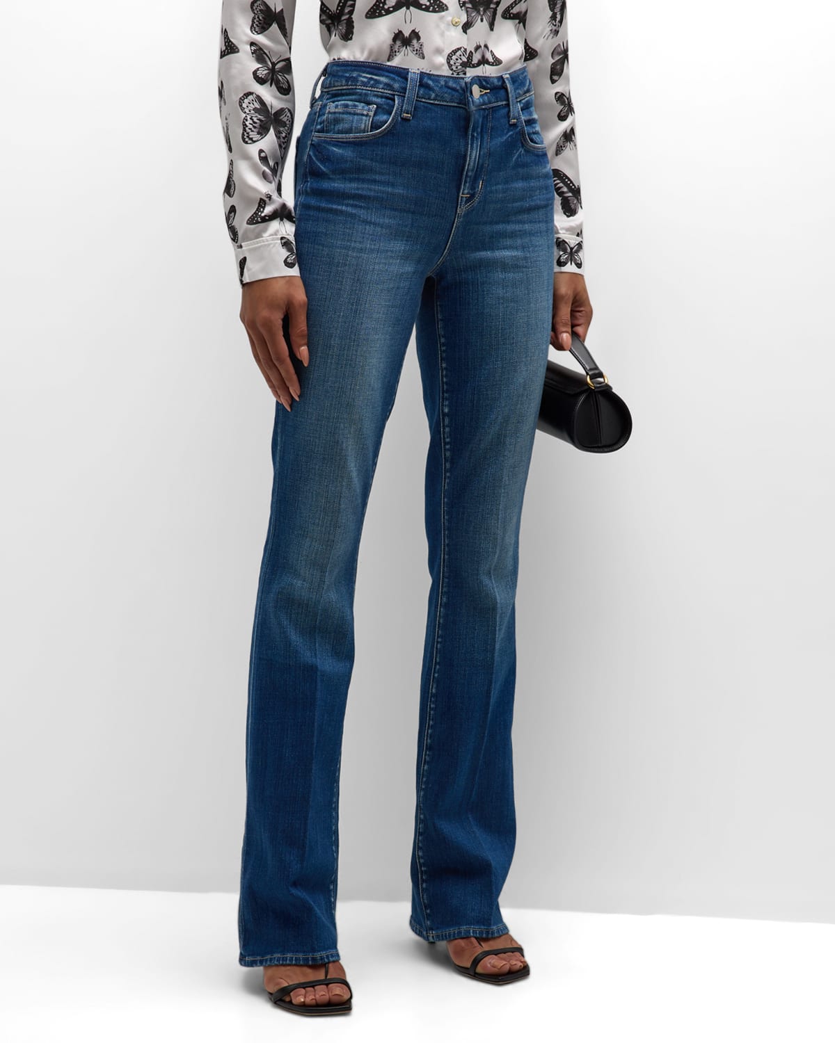 L Agence Selma High-rise Sleek Baby Bootcut Jeans In Hasting