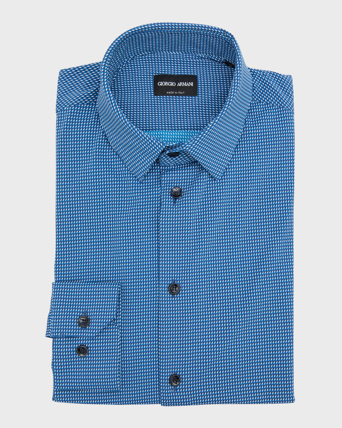 Giorgio Armani Men's Micro-geometric Sport Shirt In Multi