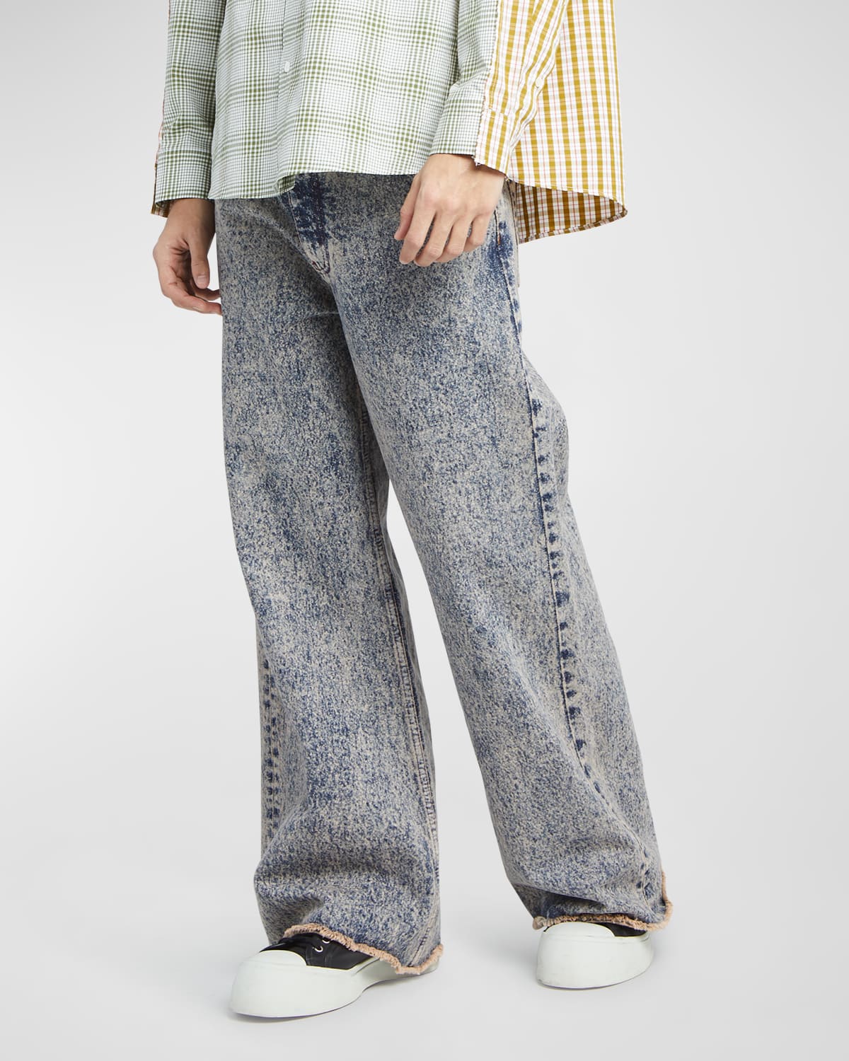 Men's Acid-Washed Flare Jeans