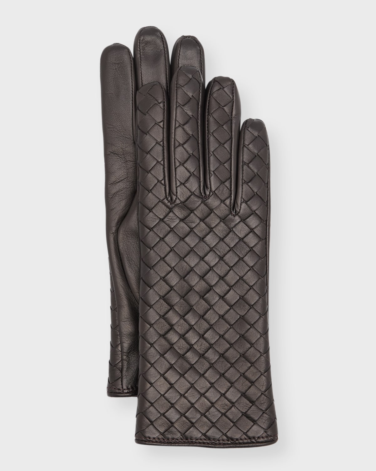 Bottega Veneta Woven Nappa Leather Gloves In Fondant