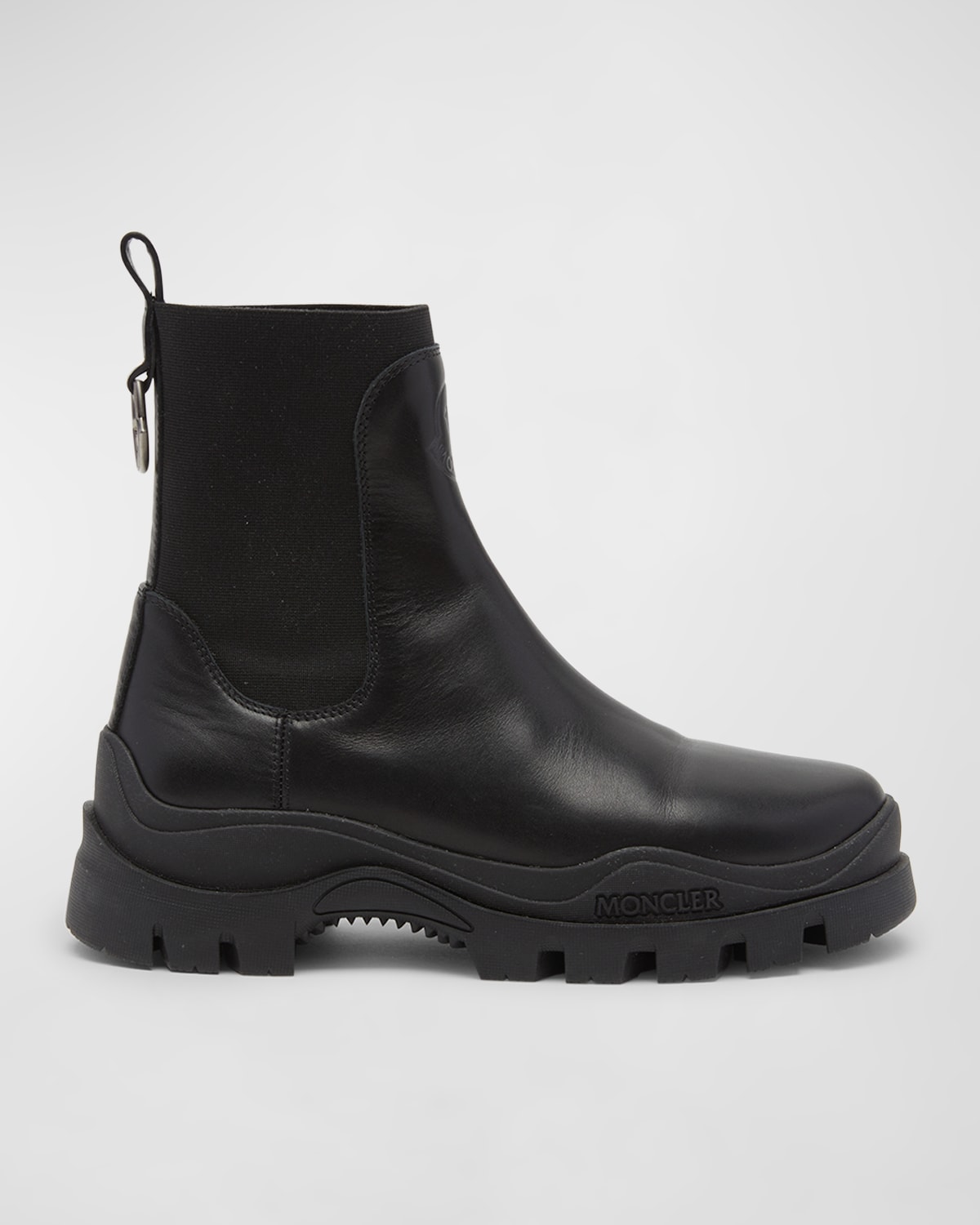 Shop Moncler Larue Calfskin Chelsea Ankle Boots In Black