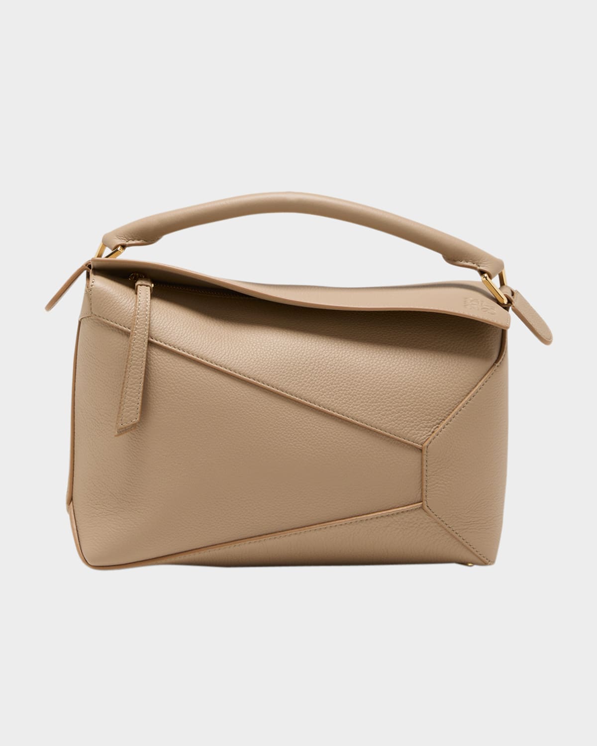 Puzzle Edge Top-Handle Bag in Soft Grained Leather