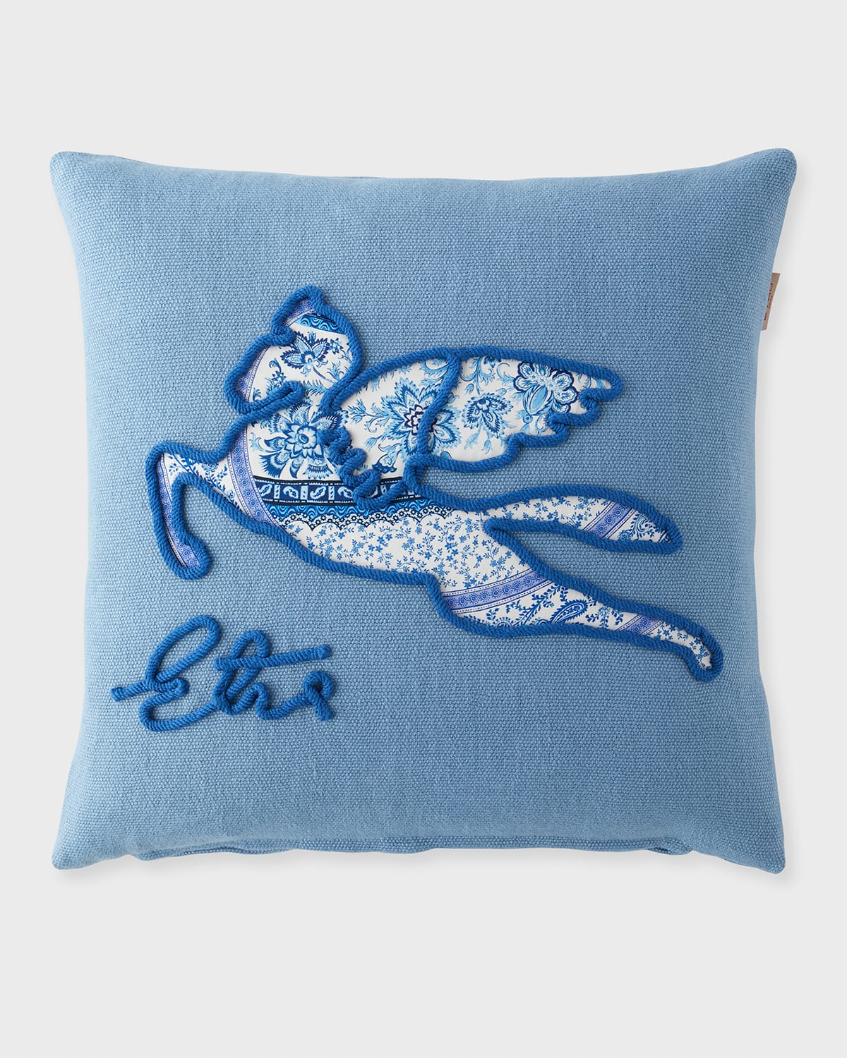 Etro Delhi Embroidered Pillow, 18" Square In Blue