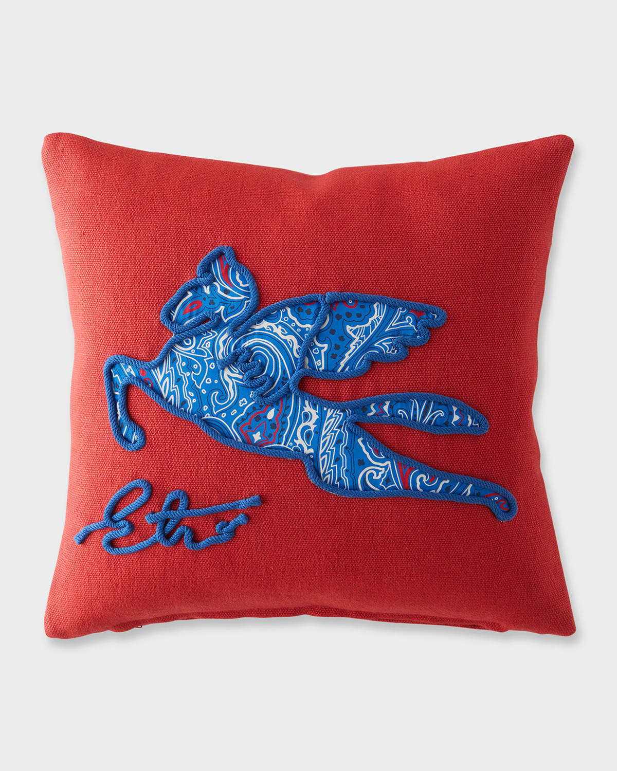 Etro Delhi Embroidered Pillow, 18" Square In Red