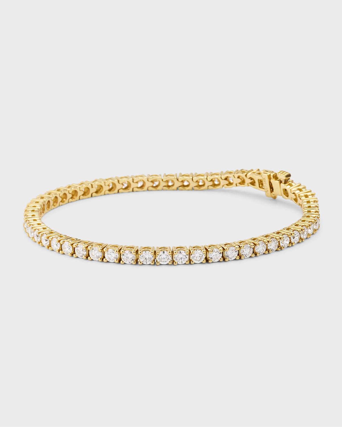18K Yellow Gold Diamond Tennis Bracelet, 5.3tcw, 7"L