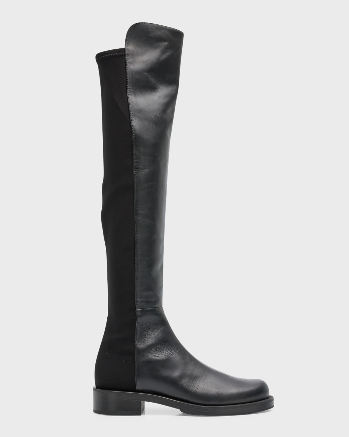 Stuart Weitzman Bold Leather Moto Ankle Boots In Black
