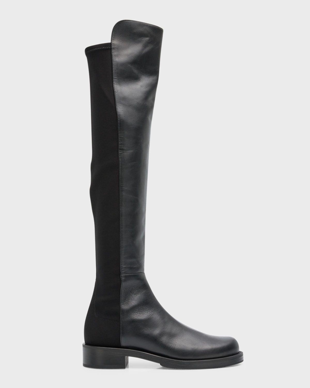 Shop Stuart Weitzman 5050 Bold Leather Over-the-knee Boots In Black