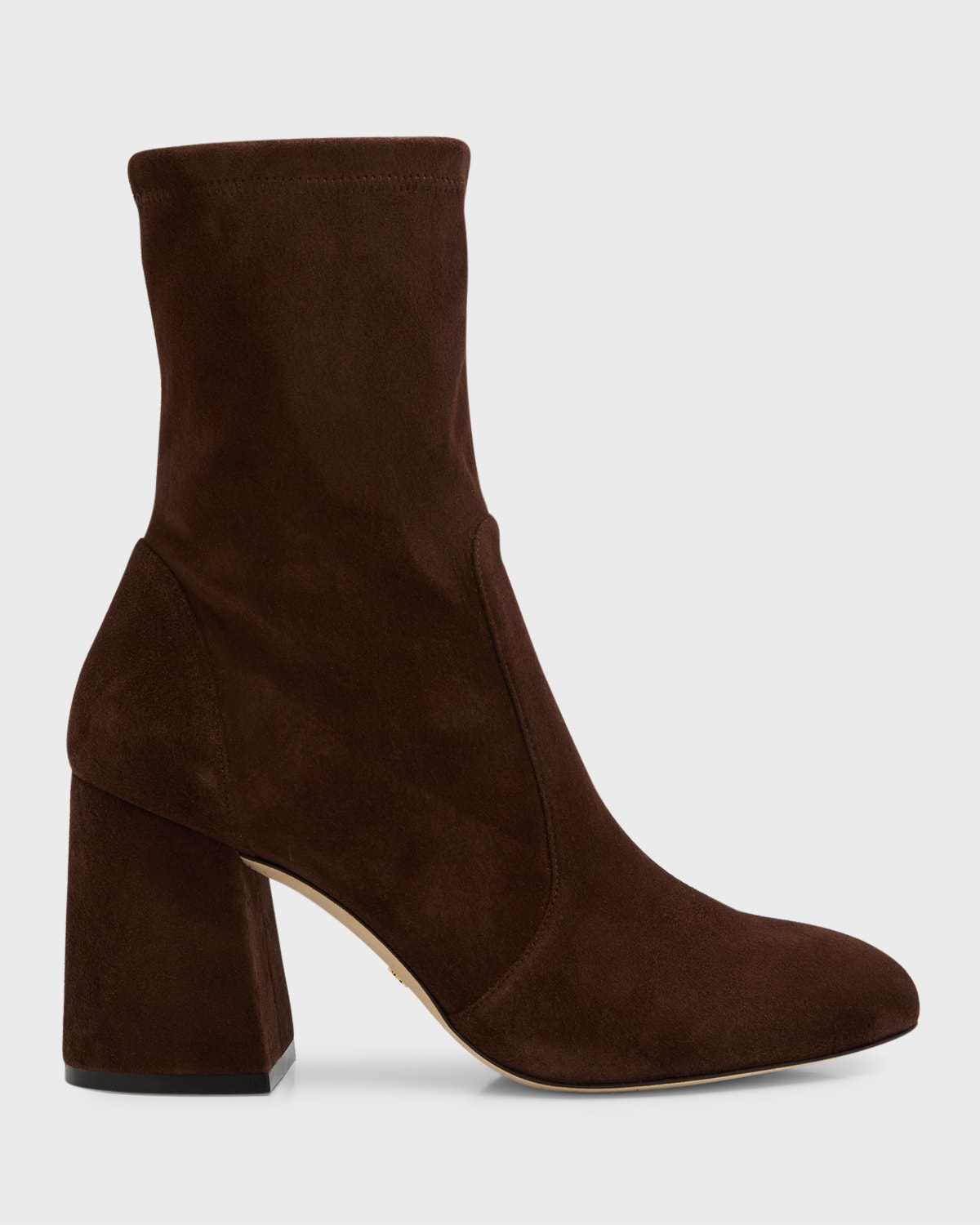 STUART WEITZMAN FLAREBLOCK SUEDE ANKLE BOOTIES