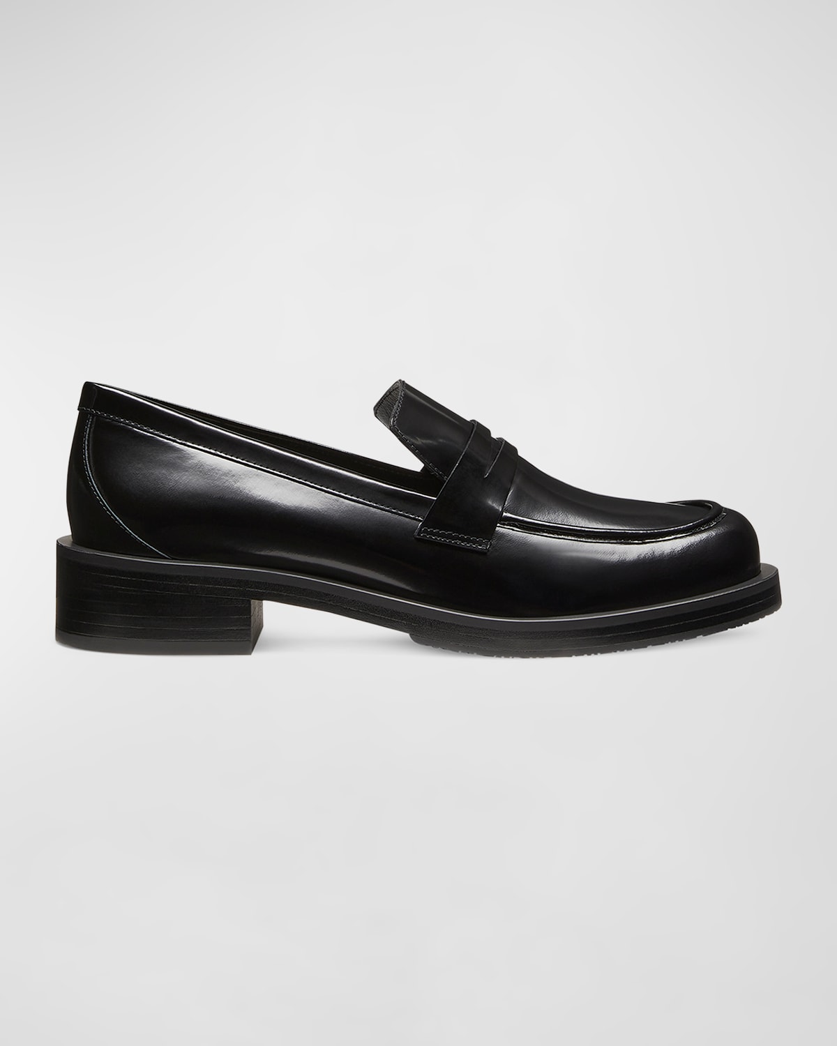 Stuart Weitzman Palmer Bicolor Penny Loafers In Black