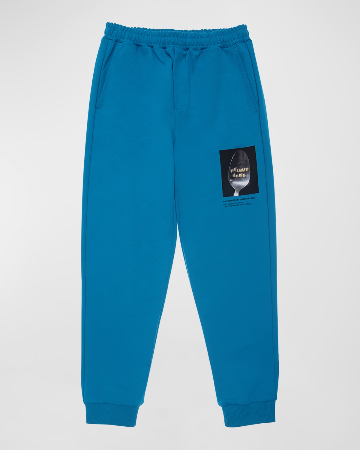 Shop Helmut Lang Men's Photographic Logo Jogger Pants In Cerulean