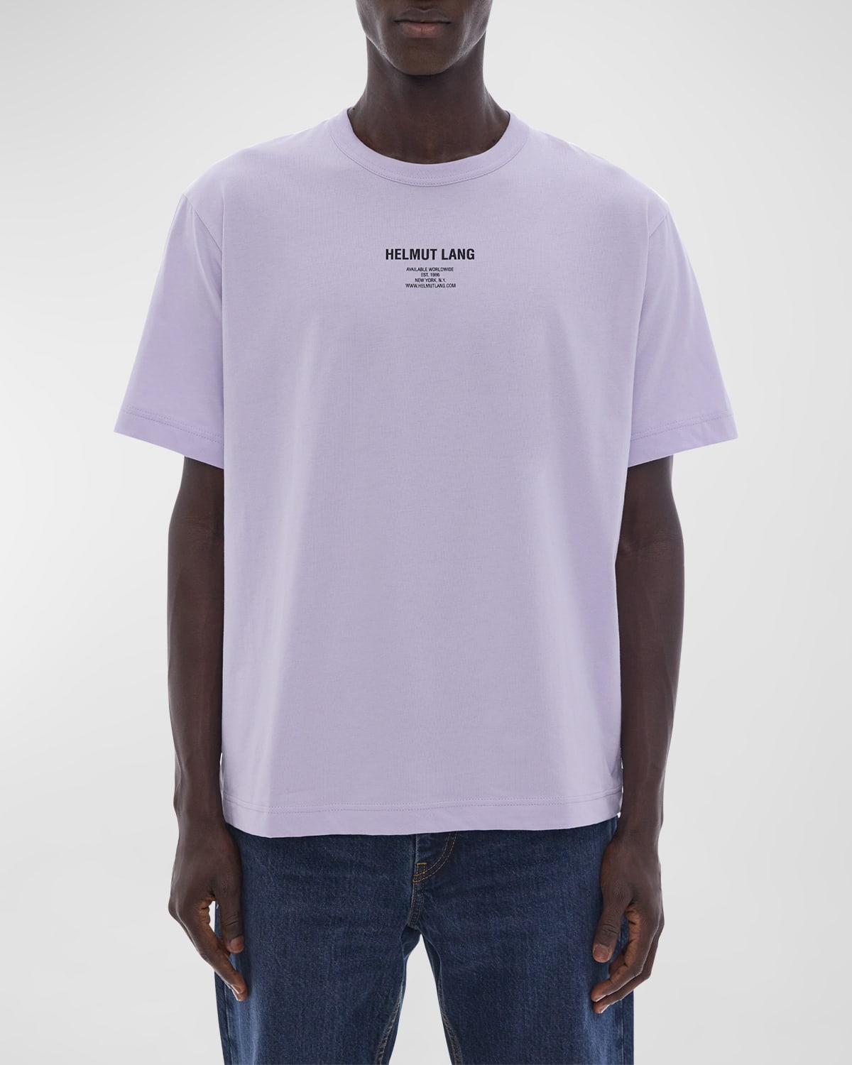 Helmut Lang Short Sleeve Crewneck Graphic Tee In Lilac