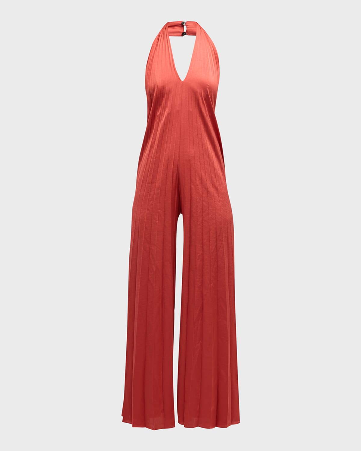 A.l.c Rio Halter Wide-leg Jumpsuit In Currant