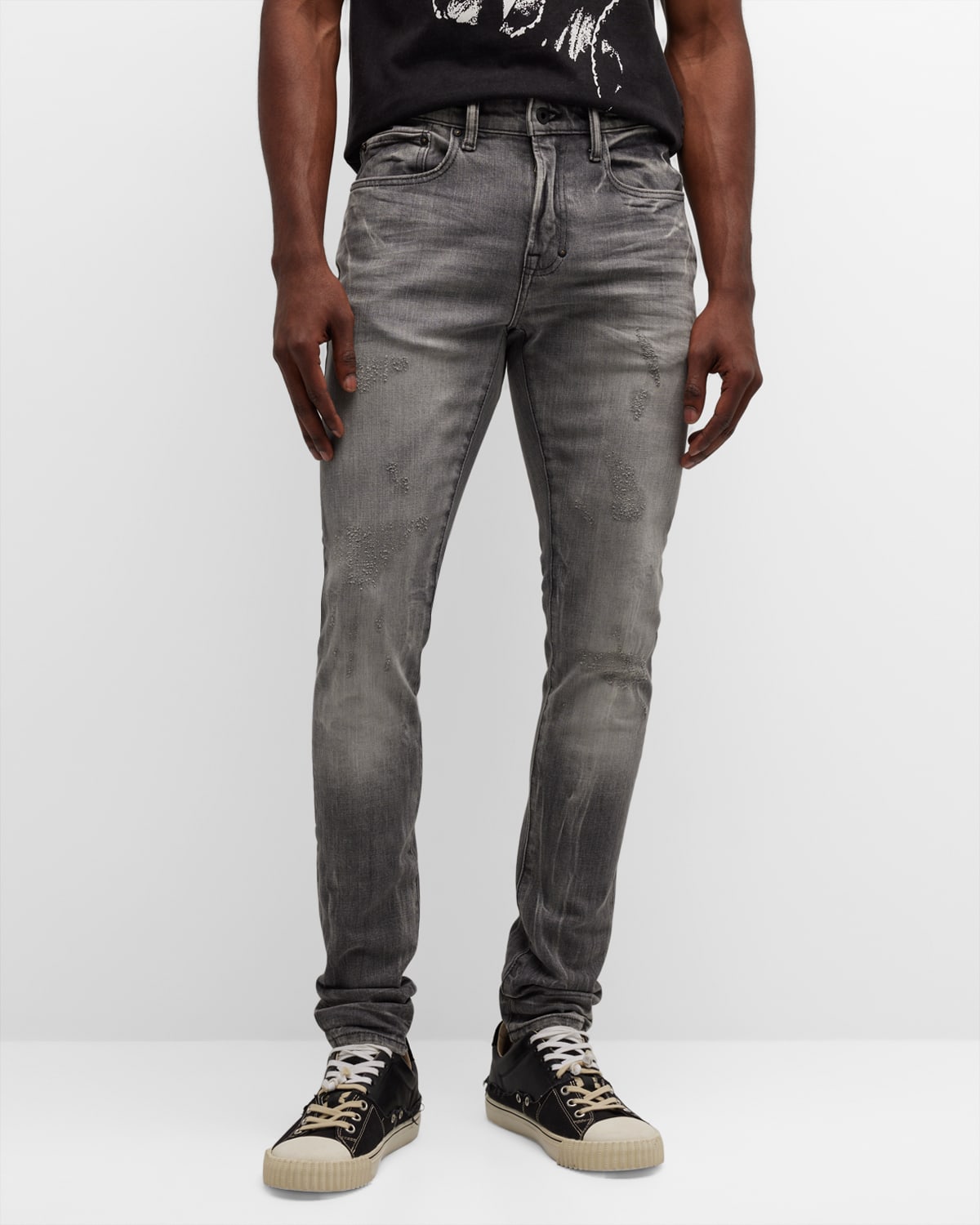 Shop Prps Men's Kami Distressed Skinny Jeans In Grey