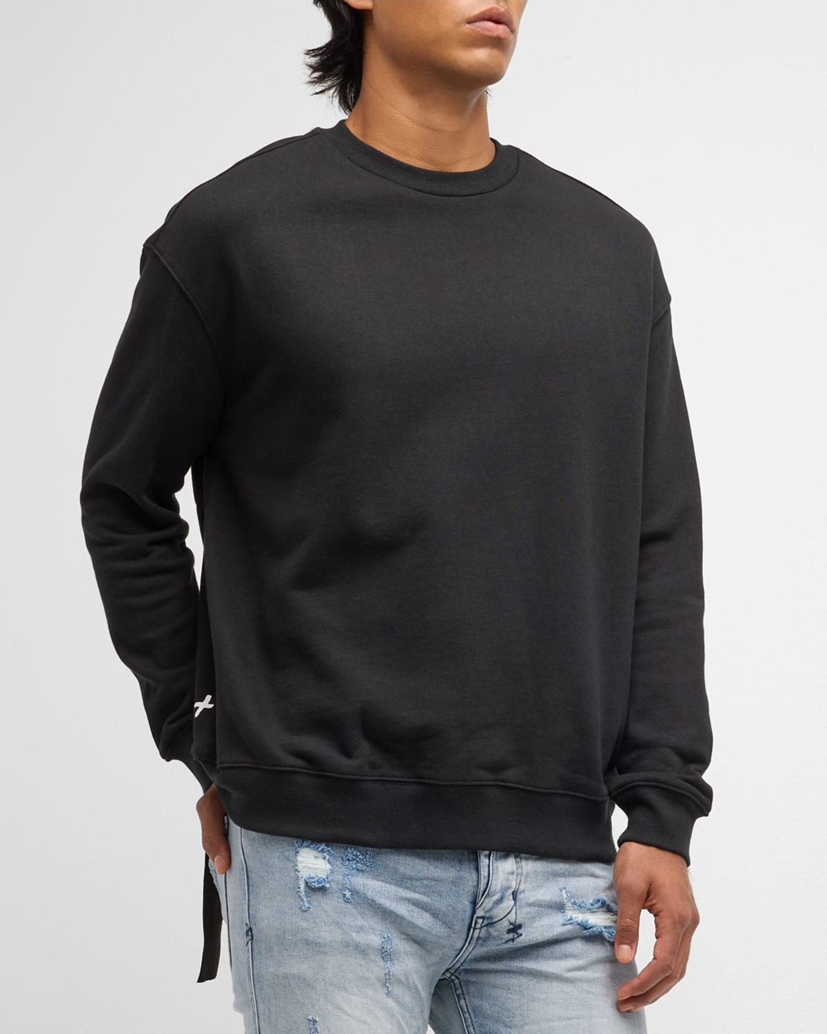 Shop Ksubi Men's 4x4 Biggie Loopback Fleece Sweatshirt In Black