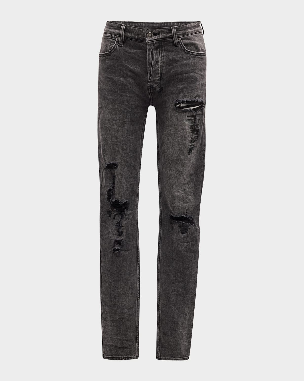 Shop Ksubi Men's Van Winkle Angst Trashed Skinny Jeans In Black