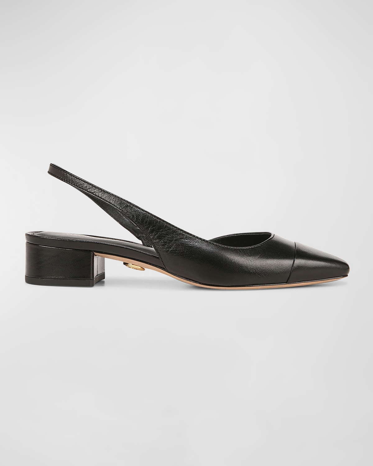 Veronica Beard Cecile Leather Slingback Ballerina Flats In Black