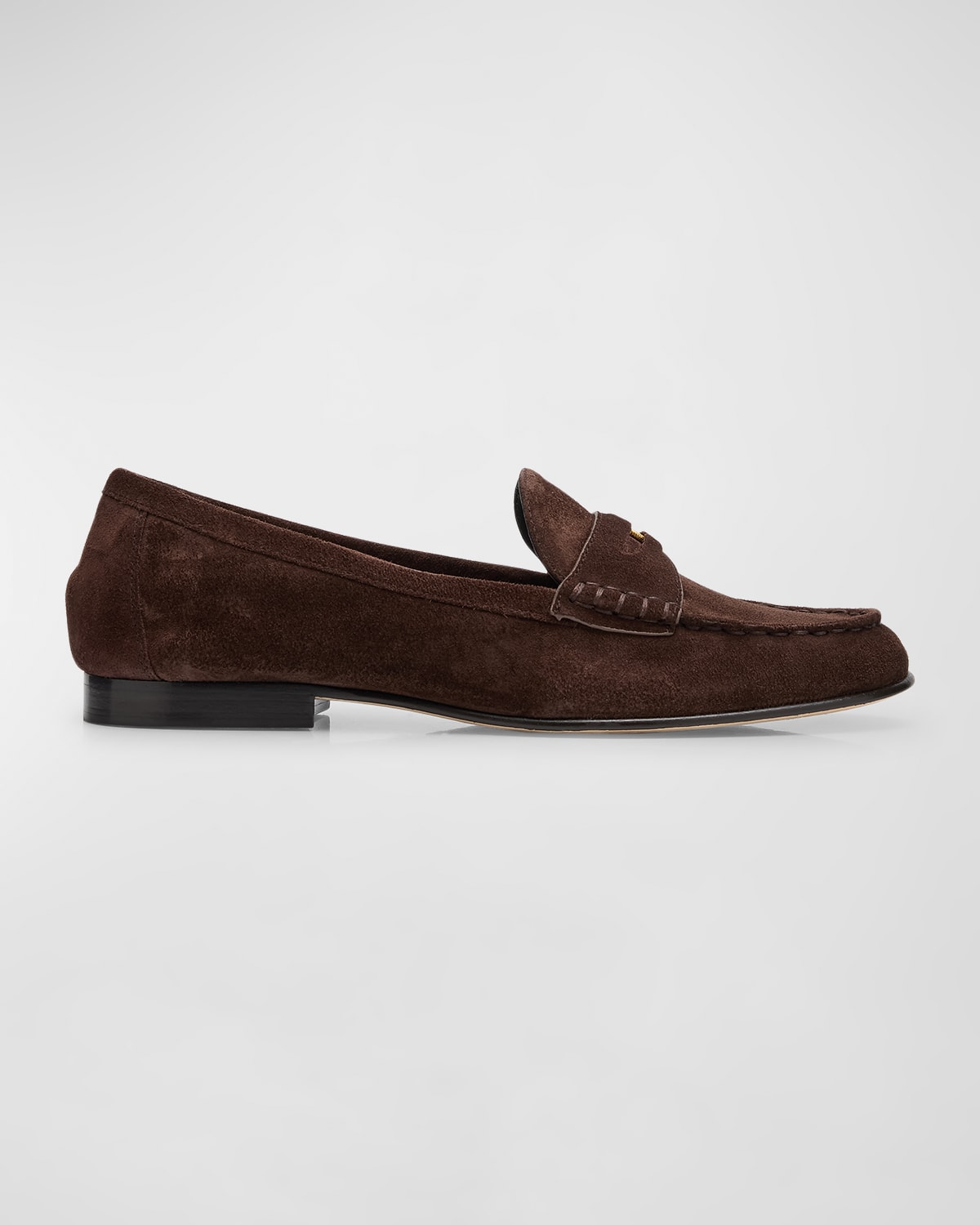 Shop Veronica Beard Suede Coin Penny Loafers In Espresso