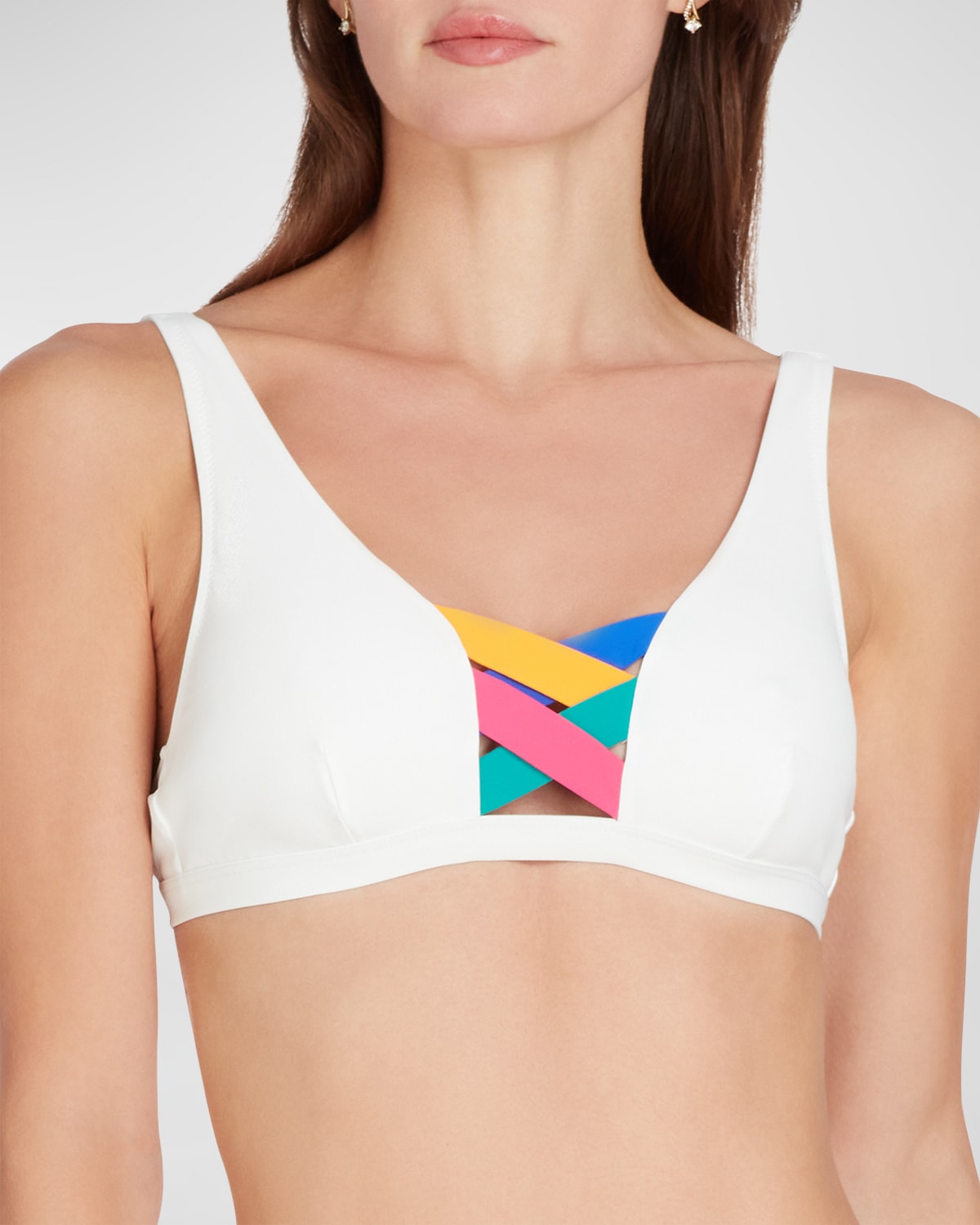 Valimare Women's Martinique Colorblocked Bikini Top In Off White