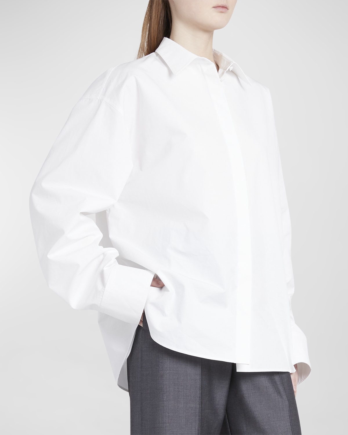 Valentino Relaxed Button-front Blouse In Bianco_ottico