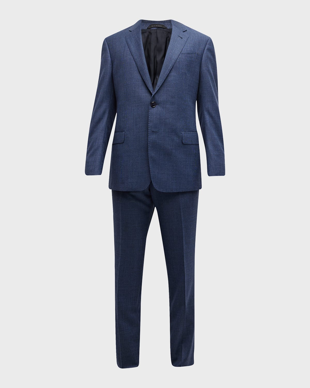 Giorgio Armani Men's Wool Single-breasted Suit In Solid Medium Blue