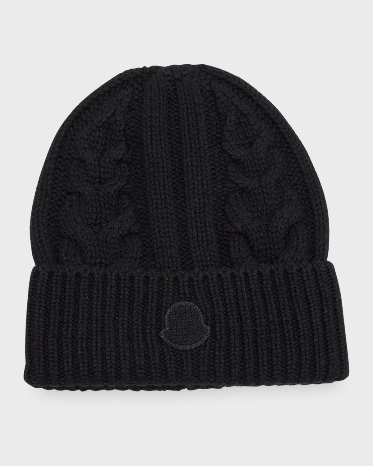 Moncler Cashmere Cable-knit Beanie In Black