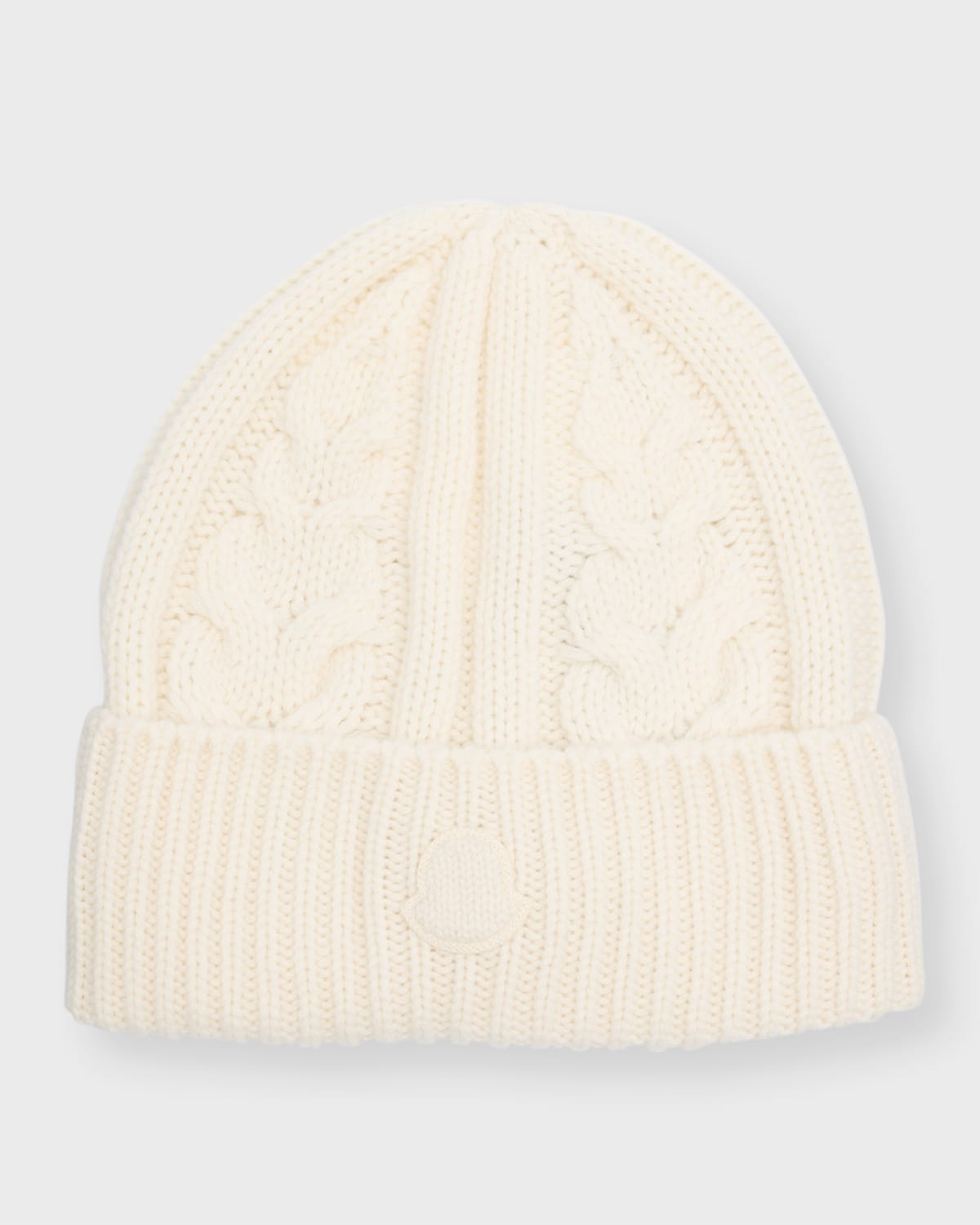 Moncler Cashmere Cable-knit Beanie In Ivory
