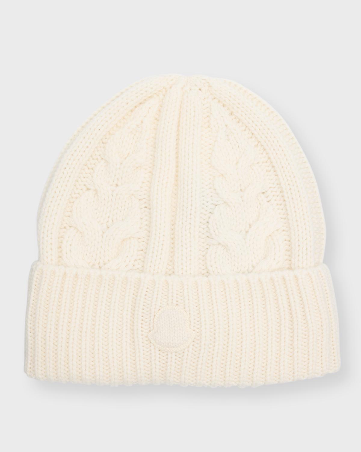 Moncler Cashmere Cable-knit Beanie In Ivory | ModeSens
