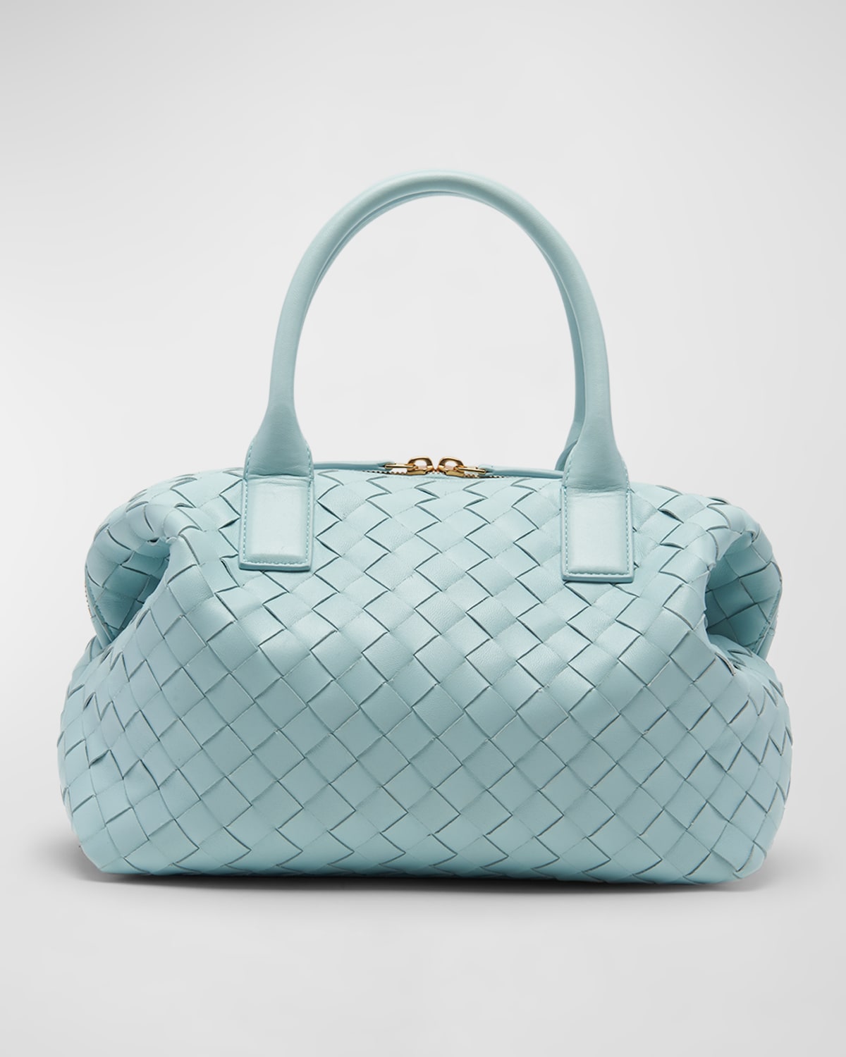Bottega Veneta Bauletto Medium Intrecciato Top-handle Bag In Teal Washed-m Bra