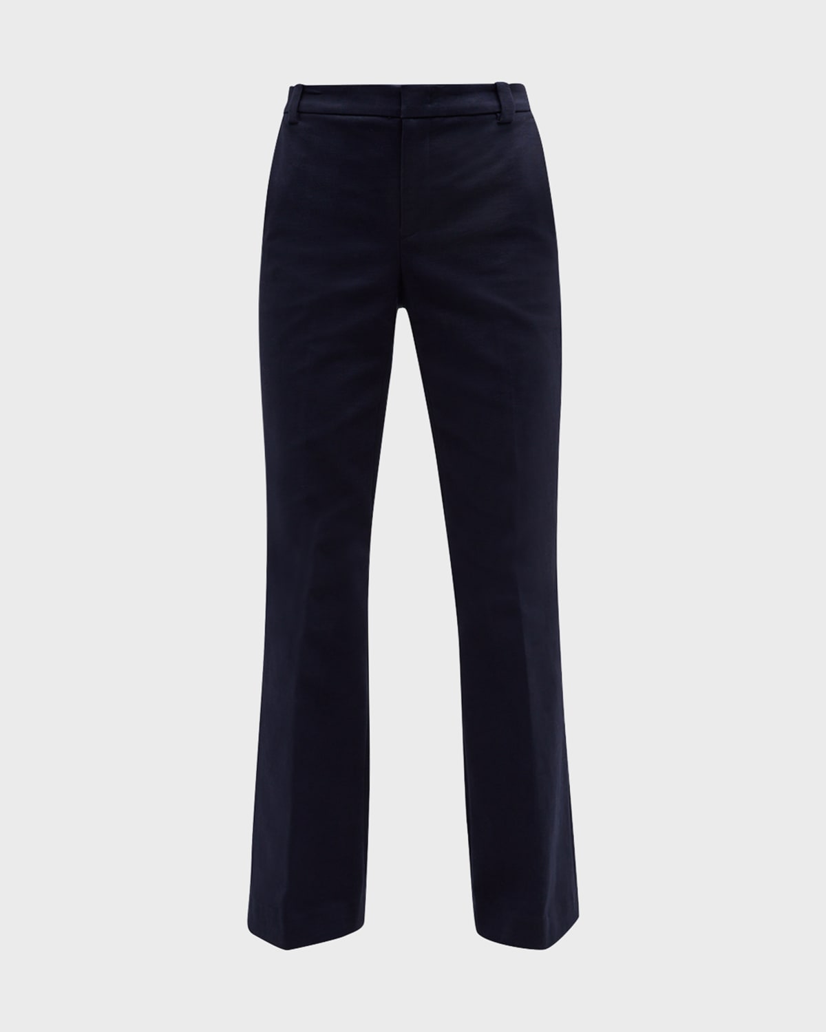 Vince Cotton Stretch Mid-rise Bootcut Pants In Atlantic