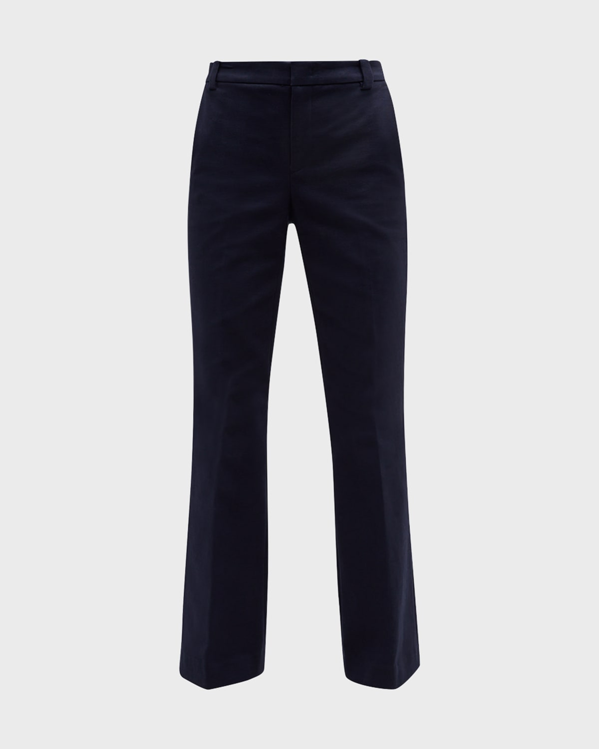 Shop Vince Cotton Stretch Mid-rise Bootcut Pants In Atlantic