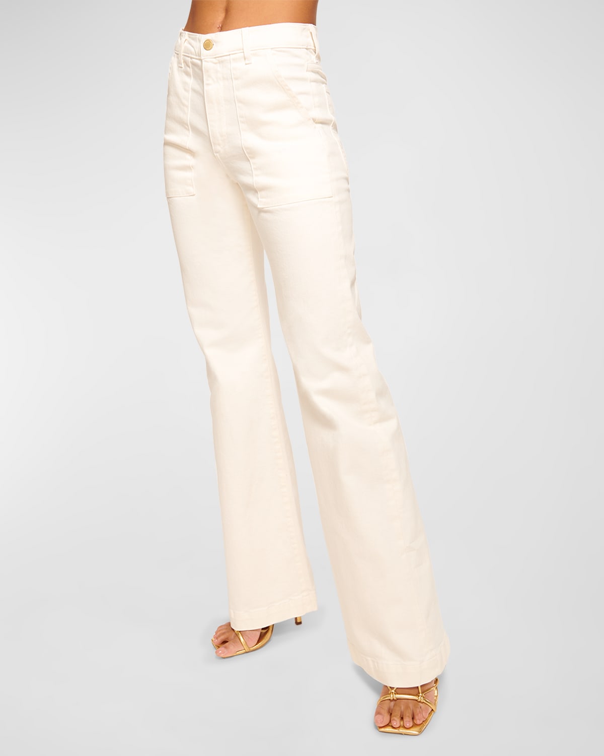 Shop Ramy Brook Clifford Wide-leg White Wash Jeans