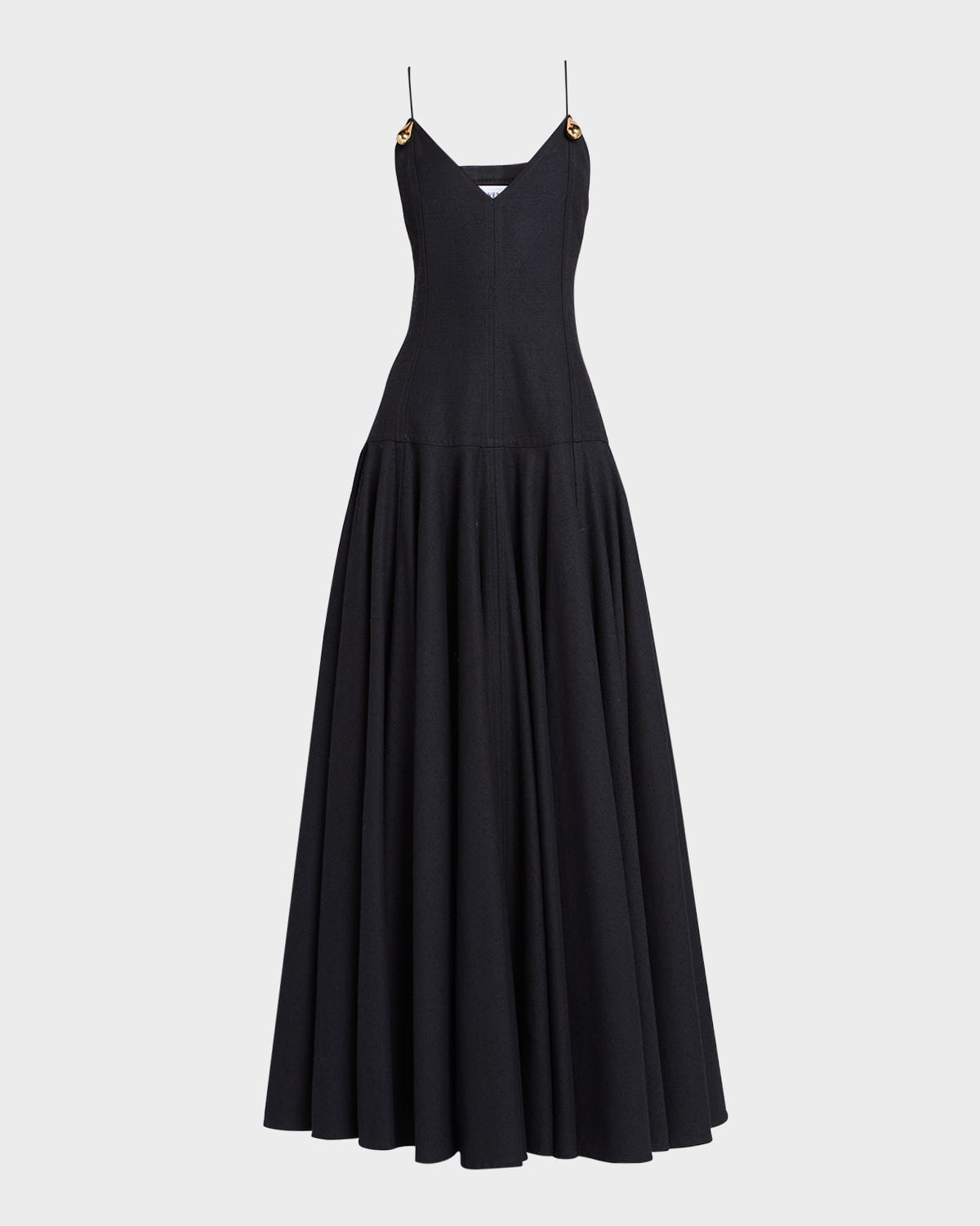 Bottega Veneta Drop A-line Cotton Dress In Nero