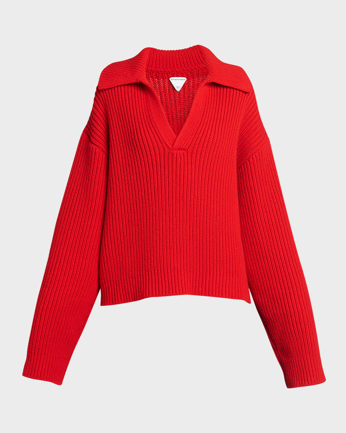 Shop Bottega Veneta Polo Cashmere English Rib Sweater In Scala