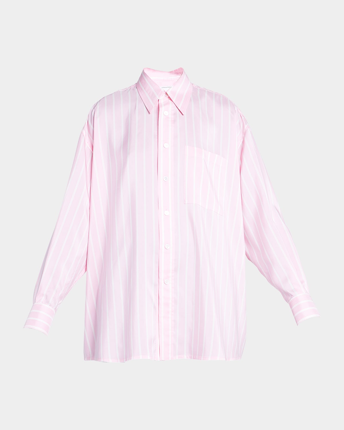 Shop Bottega Veneta Double Stripe Collared Shirt In Truffle