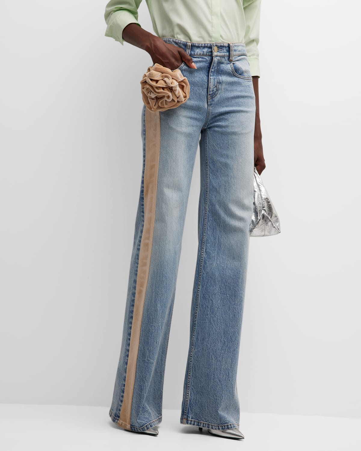 Jeans with velvet stripe clearance