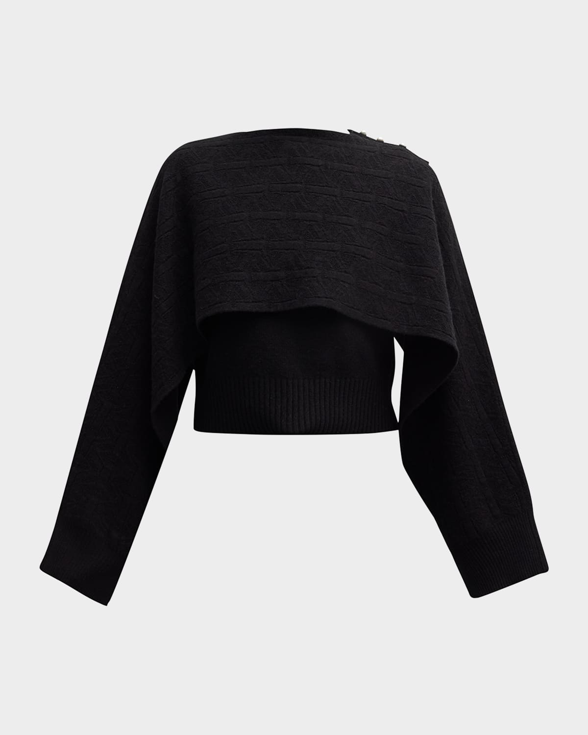 Hellessy Harriss Cashmere Cape-sleeve Sweater Vest In Black