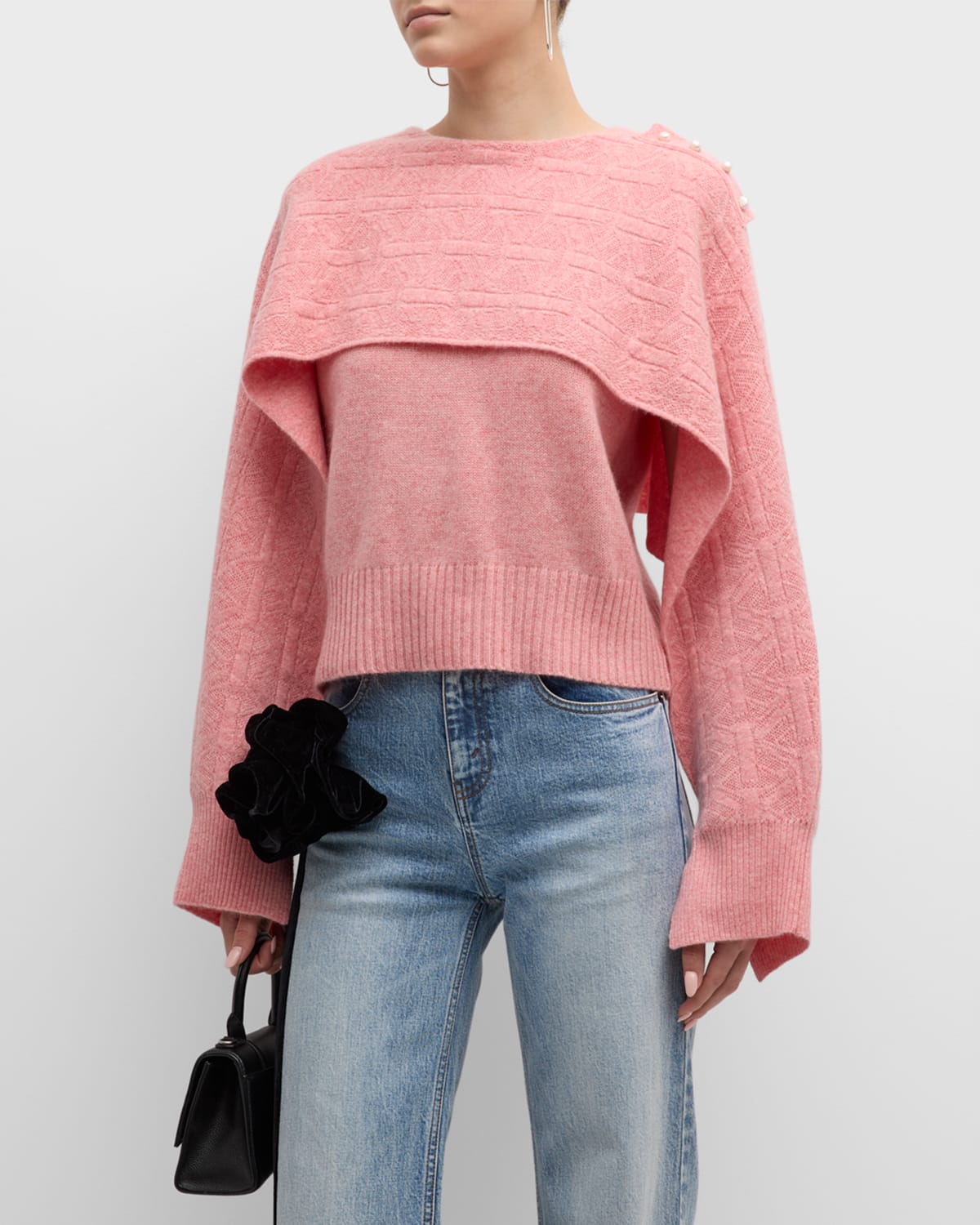 Hellessy Harriss Cashmere Cape-sleeve Sweater Vest In Coraline Pink