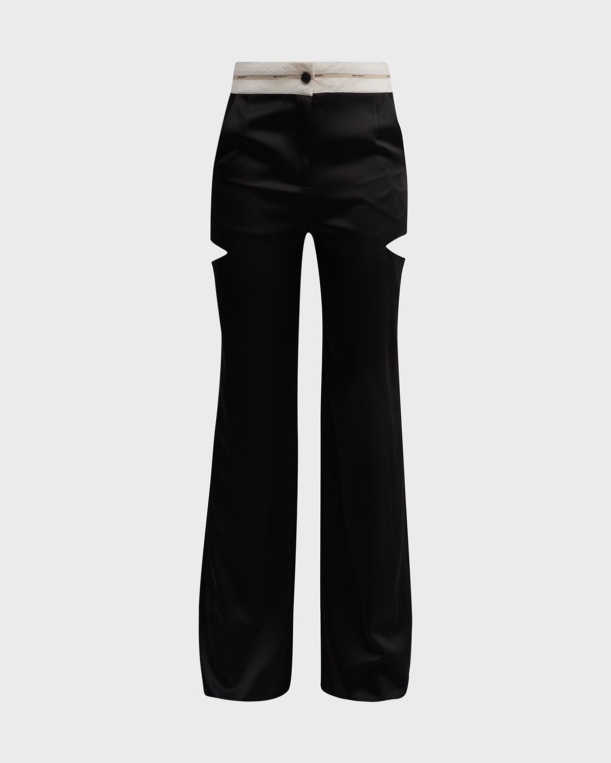 Hellessy Wide Straight Slash Trousers In Black