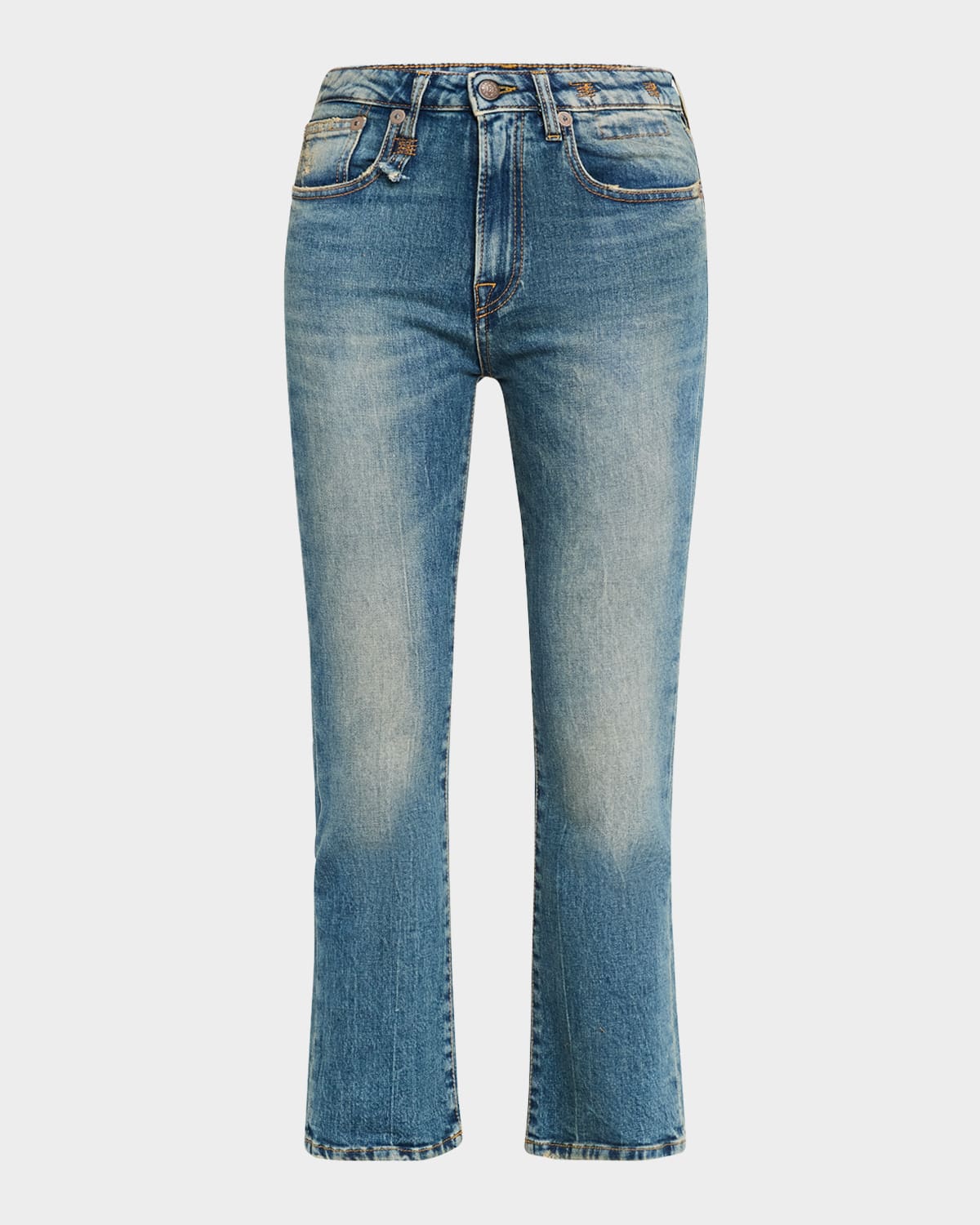 R13 Kick Fit Mid-rise Jeans In Blue