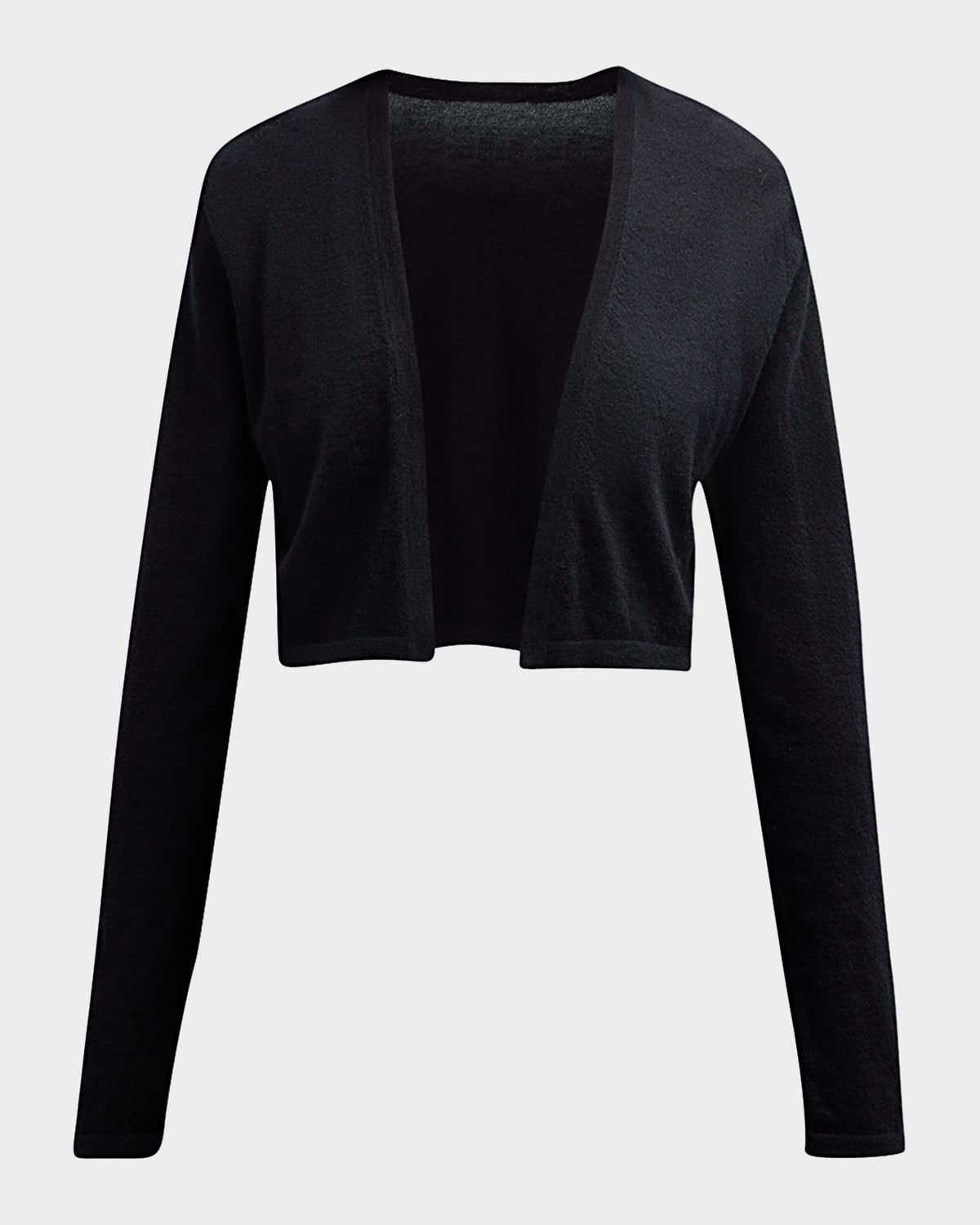 Neiman Marcus Cashmere Superfine Shrug In Black