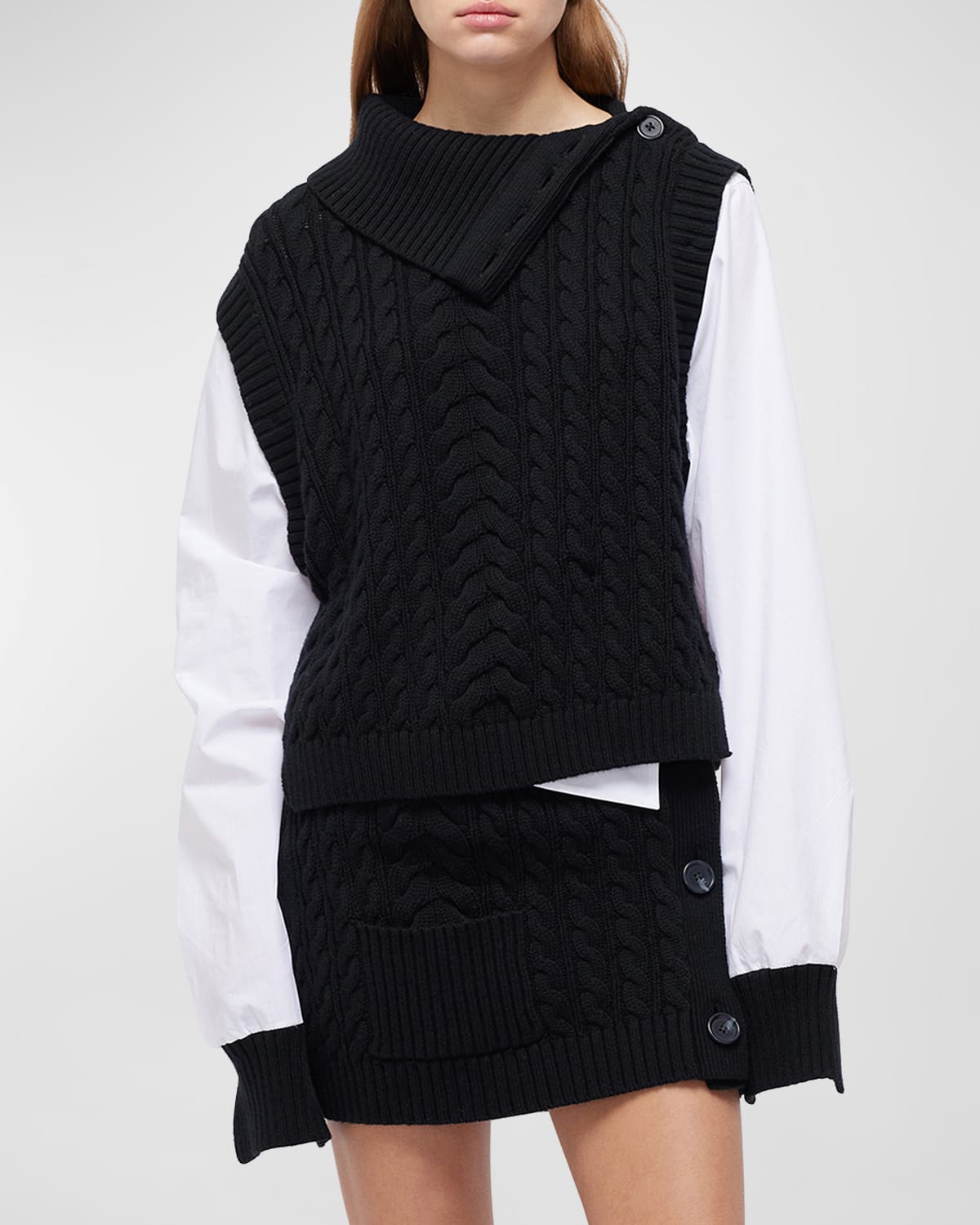 Shop Simkhai Linnea Long-sleeve Combo Knit Pullover Sweater In White Multi