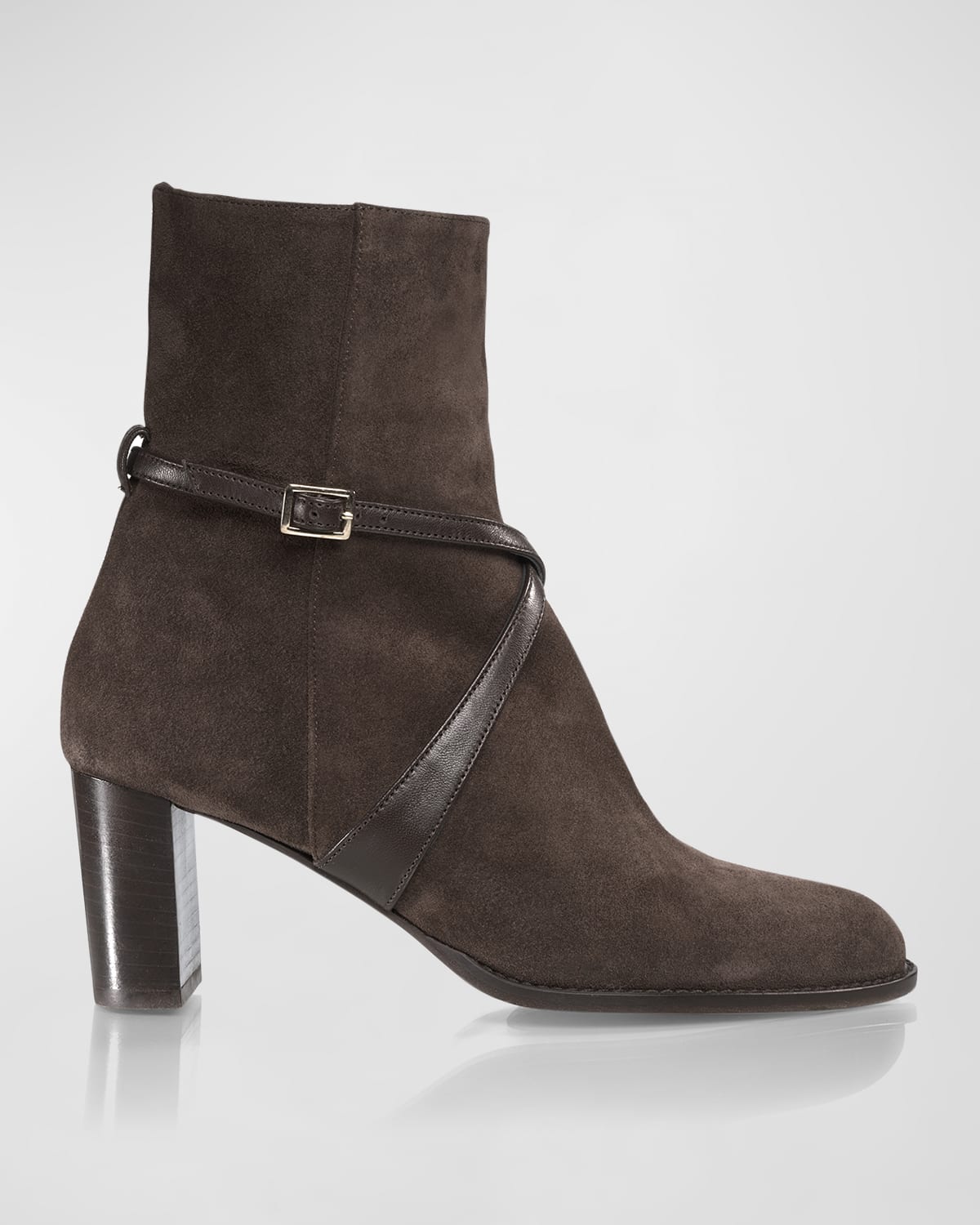 Selena Suede Ankle-Strap Booties