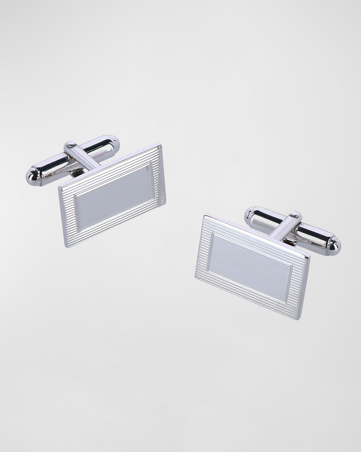 Men's Sterling Silver Rectangle Cufflinks