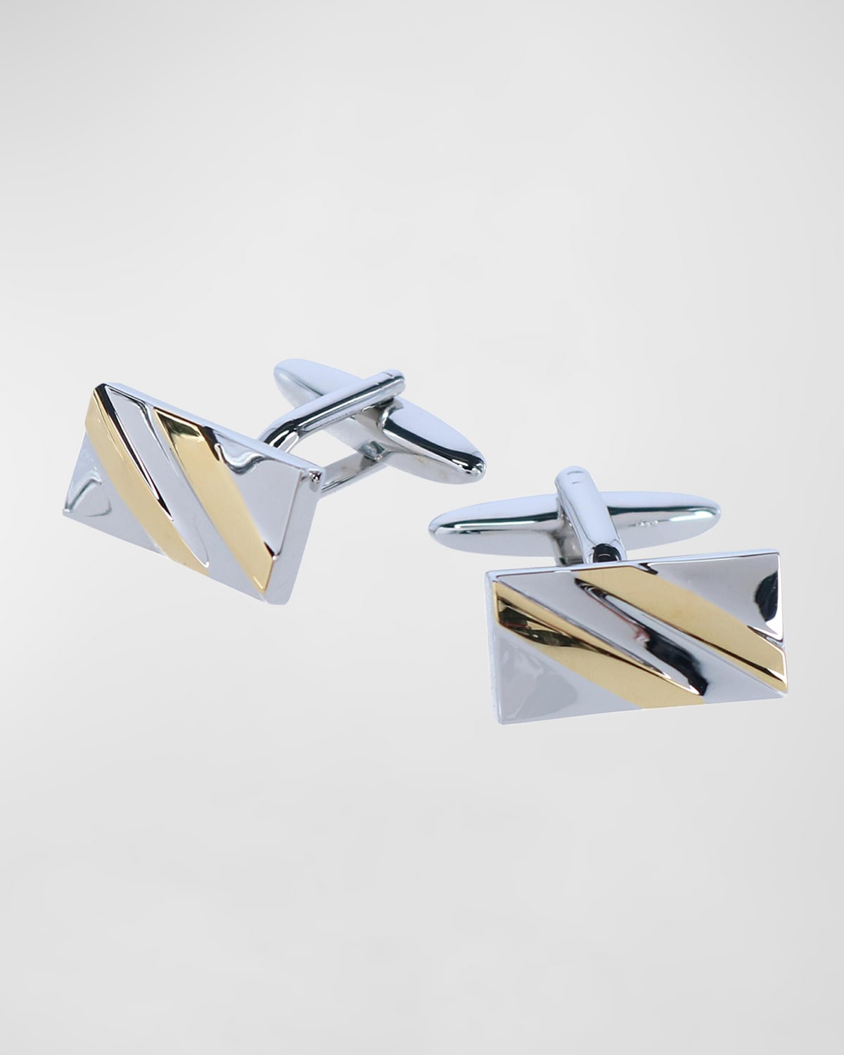 Trafalgar Rhodium And Gold Detailed Cufflinks In Silver