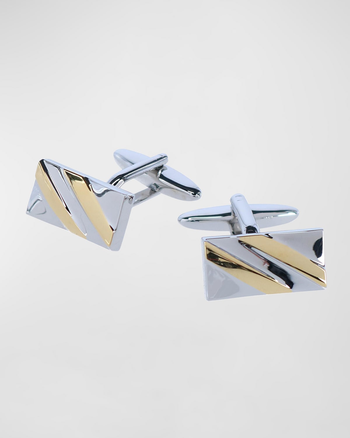 Trafalgar Rhodium And Gold Detailed Cufflinks In Silver And Gold