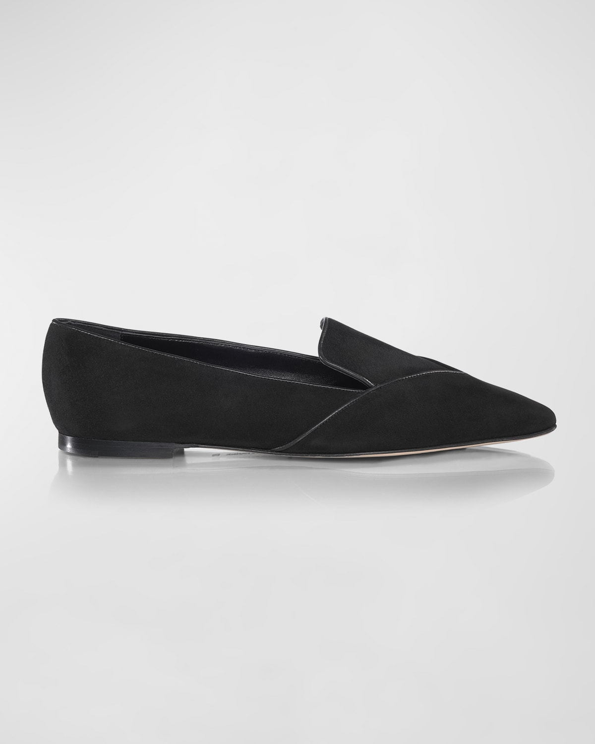 Marion Parke Raquel Suede Flat Loafers In Black